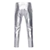 Gold Shiny Metallic Sweatpants Men Pants Bronzing Hip Hop Nightclub DJ Streetwear Trousers Party Motorcycle Leather Jogger Pants 4