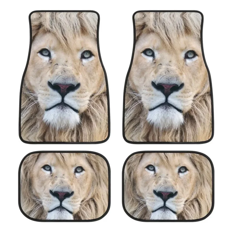 

Lion Pattern Automotive Floor Mat All Weather Protector Pad with Cute Design for Universal Cars SUV Trucks 4 Piece Foot Carpet