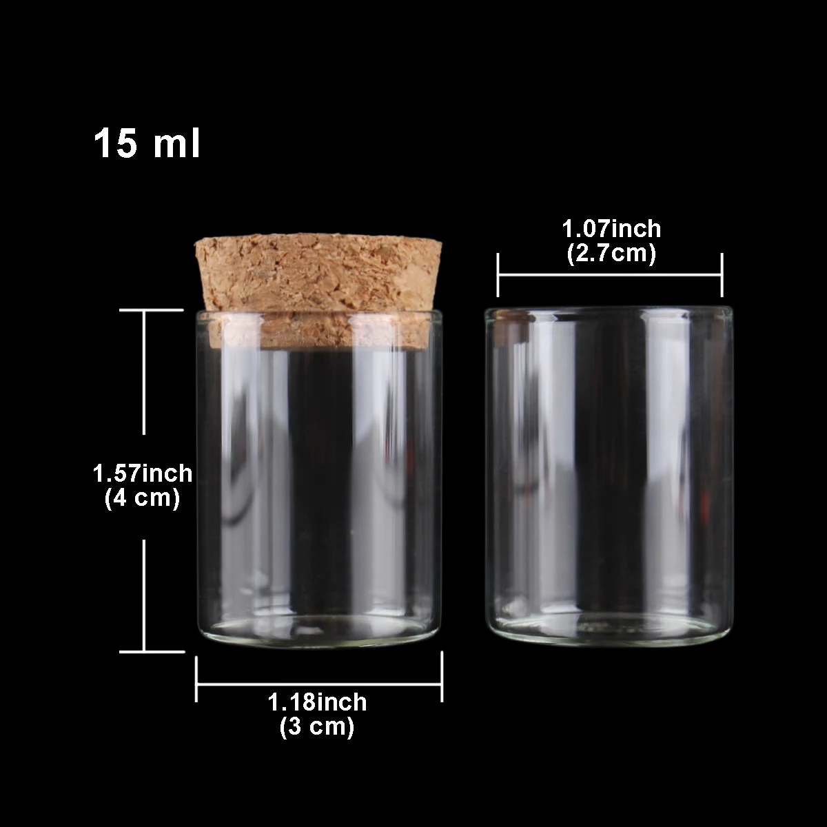 24pcs 15ml size 30*40mm Test Tube with Cork Stopper Spice Bottles Container Jars Vials DIY Craft
