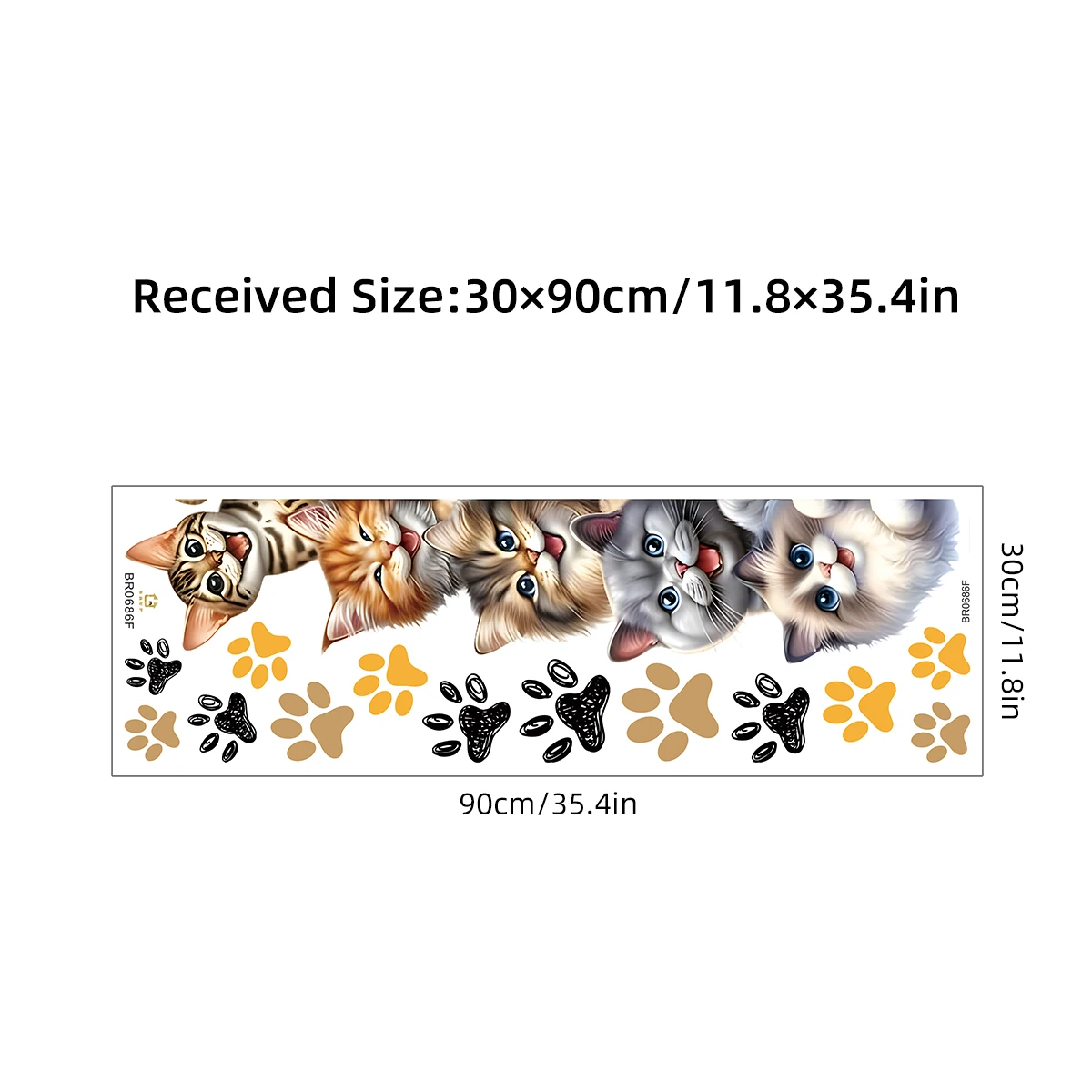 Wall Stickers 1Pc Watercolor Multiple Cute Cats Wall Stickers For Door Home Decor