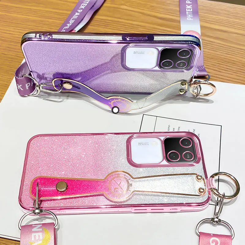 Luxury Bling Wrist Holder Case with Lanyard Cover
