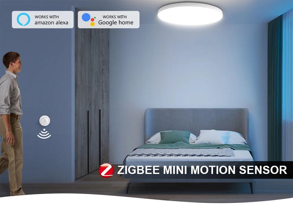 Description Picture 2 of itemZigbee Tuya Smart Human Body Sensor Smart Home Hub Required Detector Security Emergency Alert Push Night PIR Motion Sensor