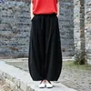 Plus size Autunm Casual Cotton Linen Pants Women 2024 Spring Summer Elastic Waist Basic Retro Loose Women' Harem Pants Trousers 3