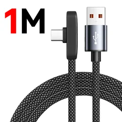 100W Right - Angle Braided Fast Charging USB to Type - C Cable (1M)