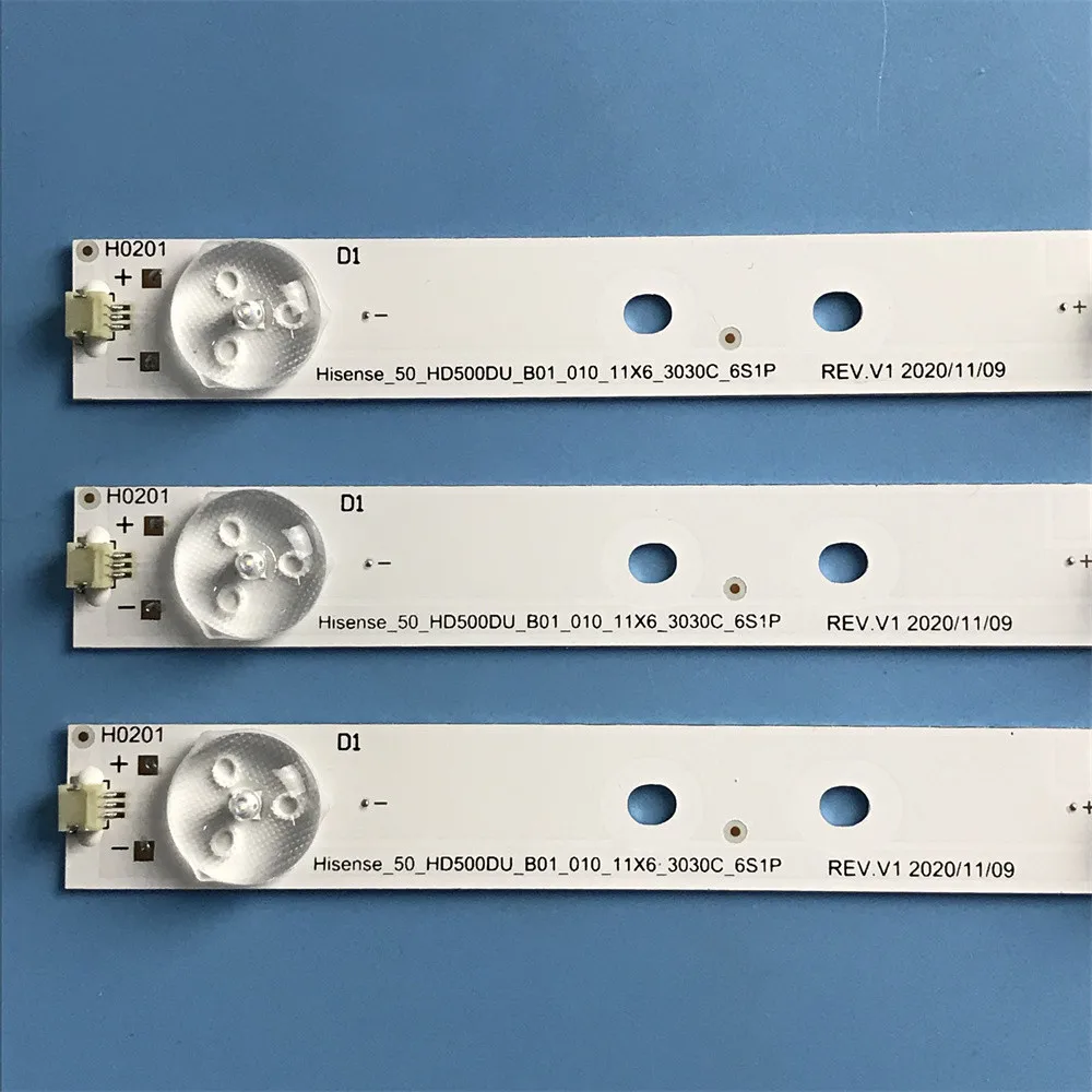 para Hisense Retroiluminação Led Tira Hisense_50_hd500du_b01_010_11x6_3030c_6s1p Led50ec620ca 50h7gb1 Led50ec590un 50ec620ca 6leds - Imagem 3