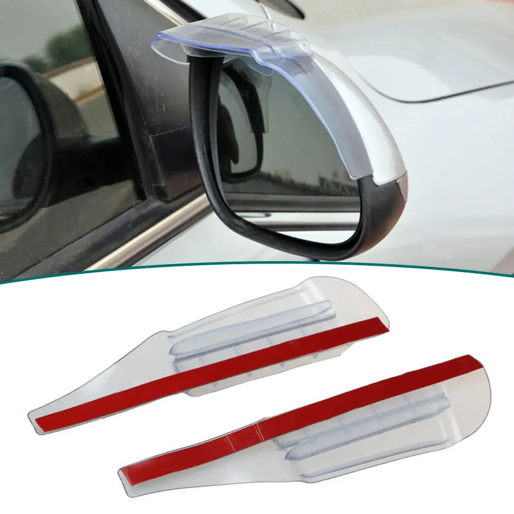 2PCS Universal Car Rear View Mirror Rain Cover Sun Visor Eyebrow Protection