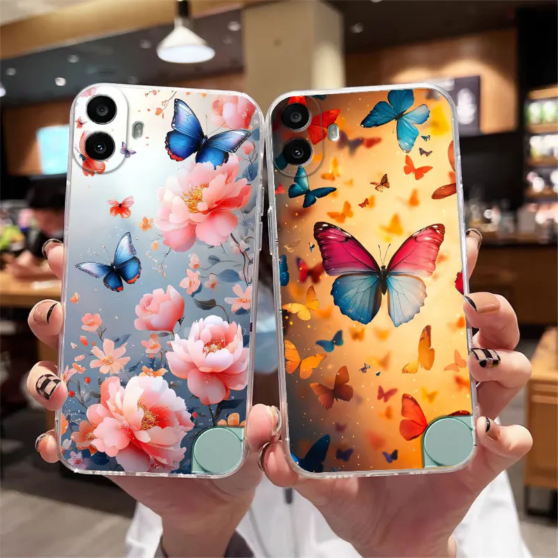 Clear Shockproof Soft Silicone Back Cover Case with Cat Design for CMF Phone 1 2A Plus and Phone 2 2A 5G