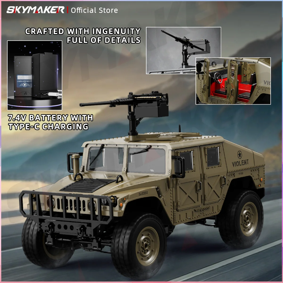 JJRC C8835 1/14 풀 스케일 RC 자동차 2.4G 4WD 전지형 오프로드 클라이머 LED 라이트 포함 어린이용 오프로드 어드벤처 장난감 선물