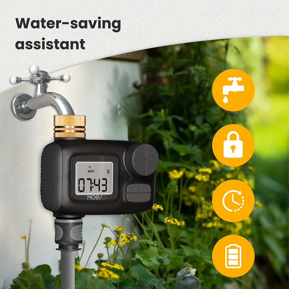 Smart Water Timer 1-Outlet Irrigation Sprinkler Water Timer Rain Delay Programmable Automatic Irrigation Timer Garden Supplies 2
