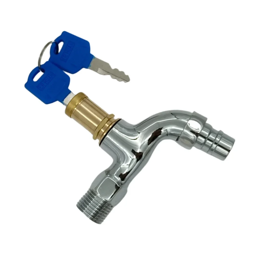 Anti-theft Faucet Water Tap 1/2 "male Thread Metal Rotary Switch Alloy Faucet Bibcock Kitchen Outdoor Garden Lock Key water tap faucet garden bibcocks