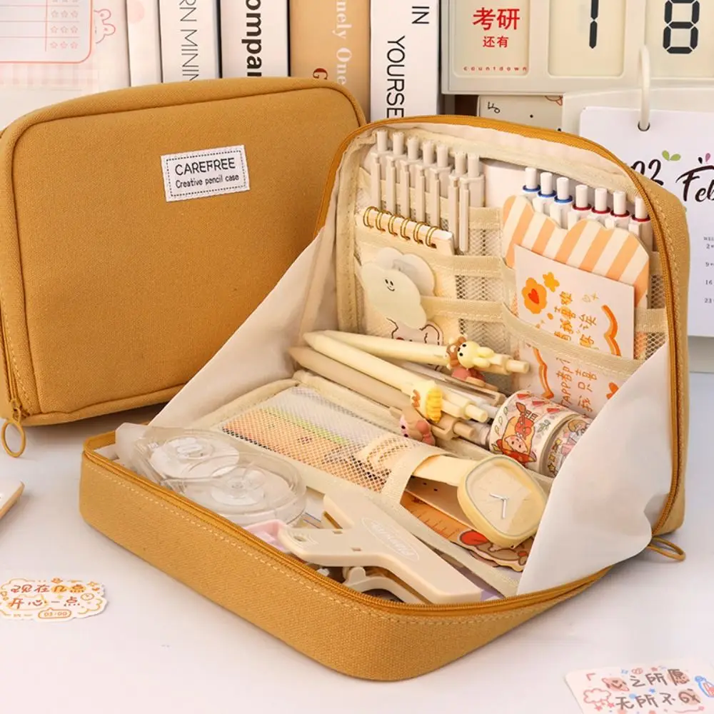 

INS Style School Supplies Multifunctional Studen Stationery Bag Makeup Cosmetic Bag Desktop Storage Bag Pen Case Pencil Pouch