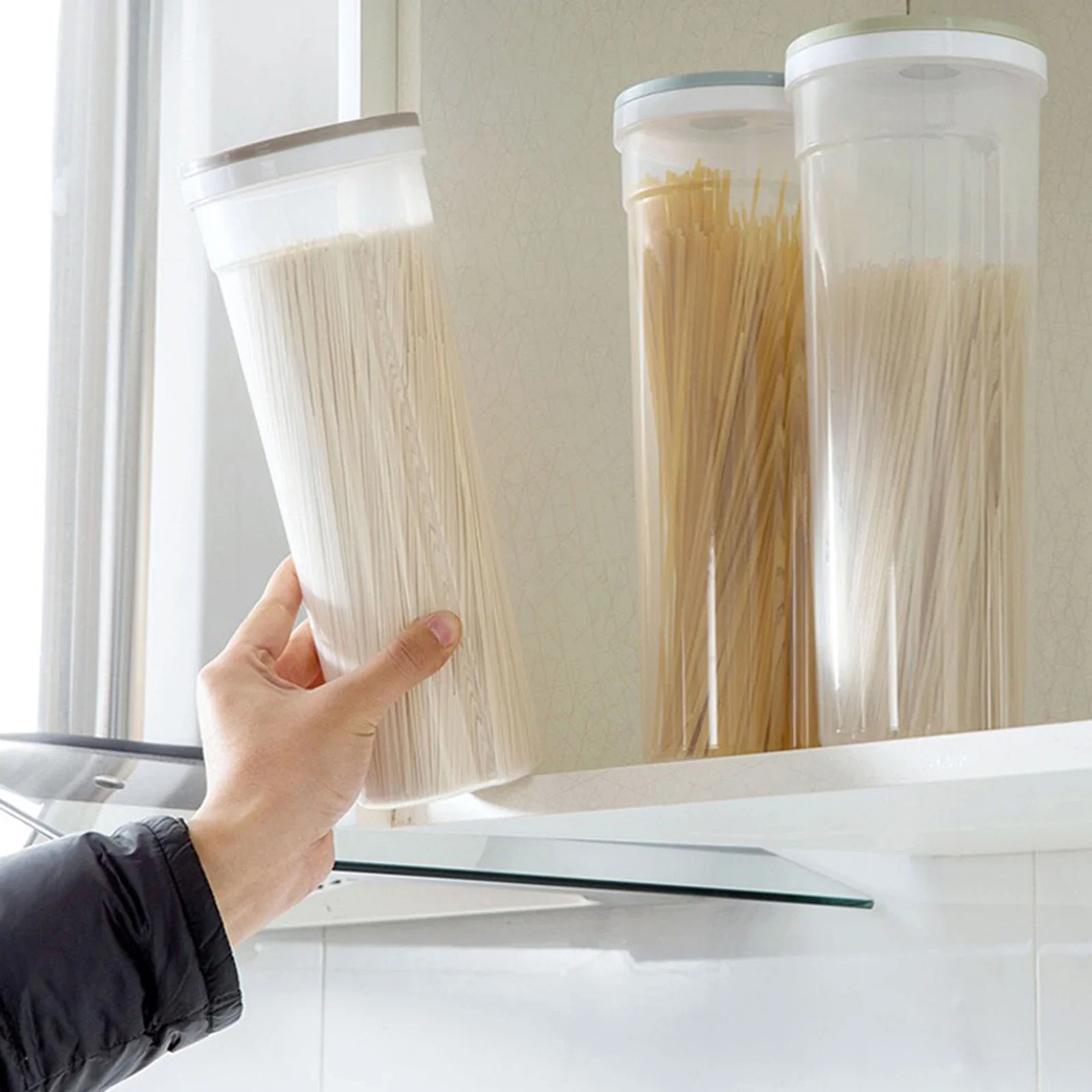 Noodle Jar Sealed Container Pasta Storage Grain Airtight Moistureproof Food Dispenser Rice Flour Cereal Pantry Organization 2