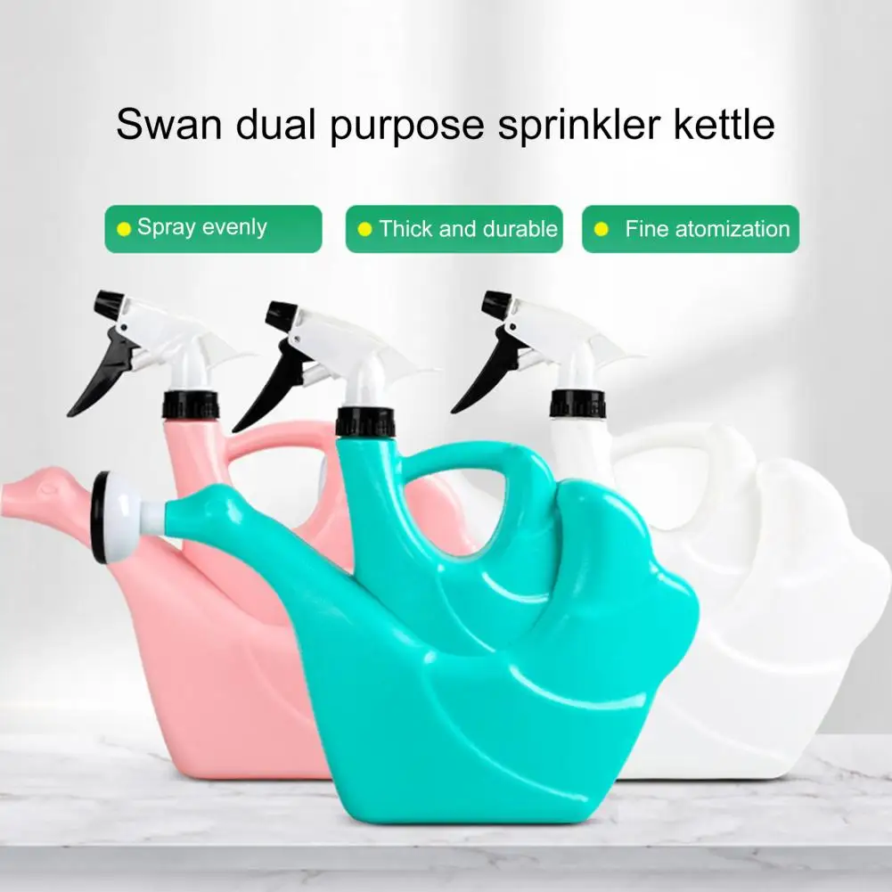 

1.5L Dual-use Watering Can Adjustable Double Nozzle Large Capacity Swan Shape Watering Spray Pot Sprinkler Kettle Home Supplies