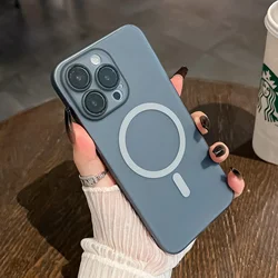 Luxury Ultra - Thin Magnetic Clear Matte Case with Wireless Charging Compatibility for iPhone 11(6.1