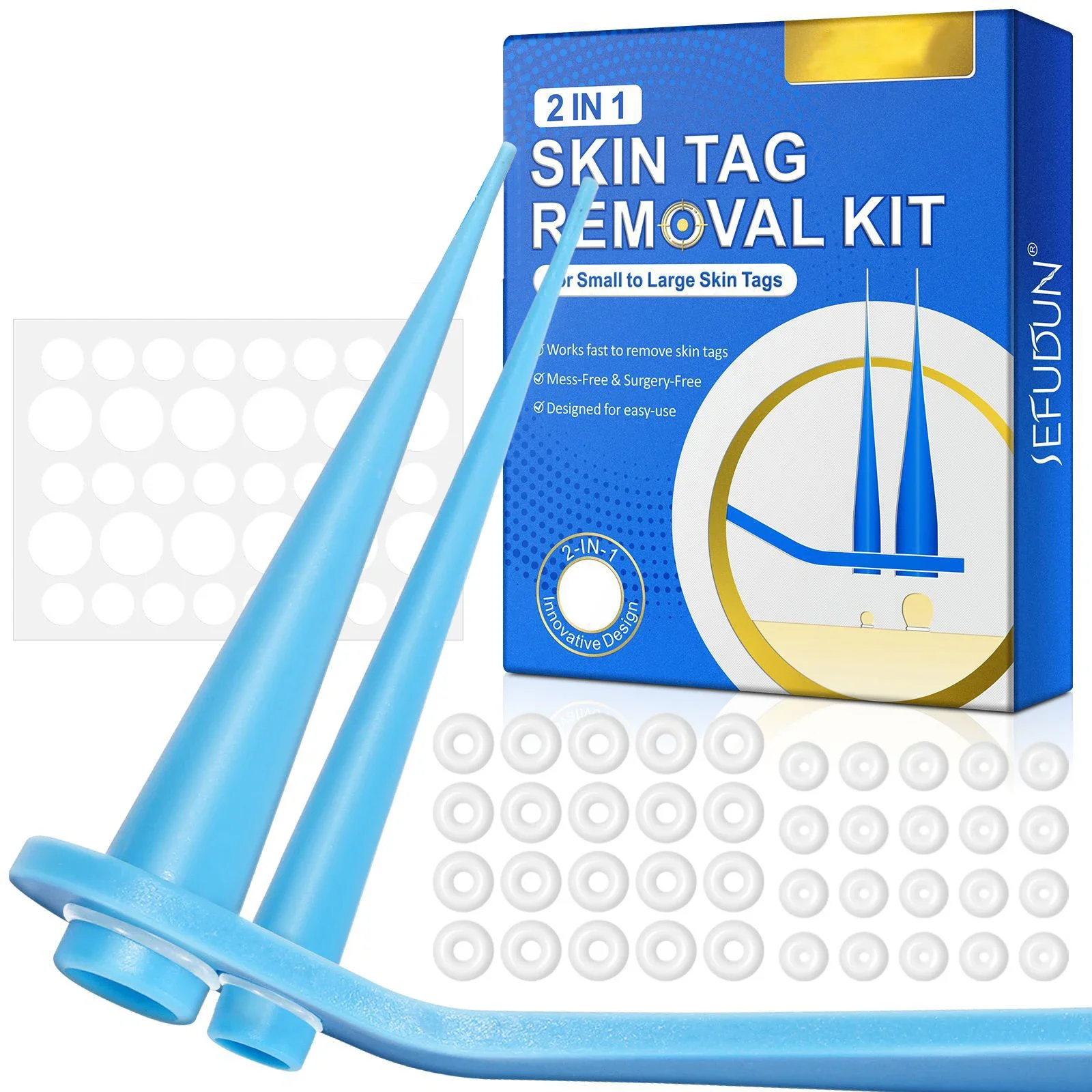 2 In 1 Auto Skin Tag Removal Kit Painless Mole Wart Remover Tool Easy Clean skin tag removal tool