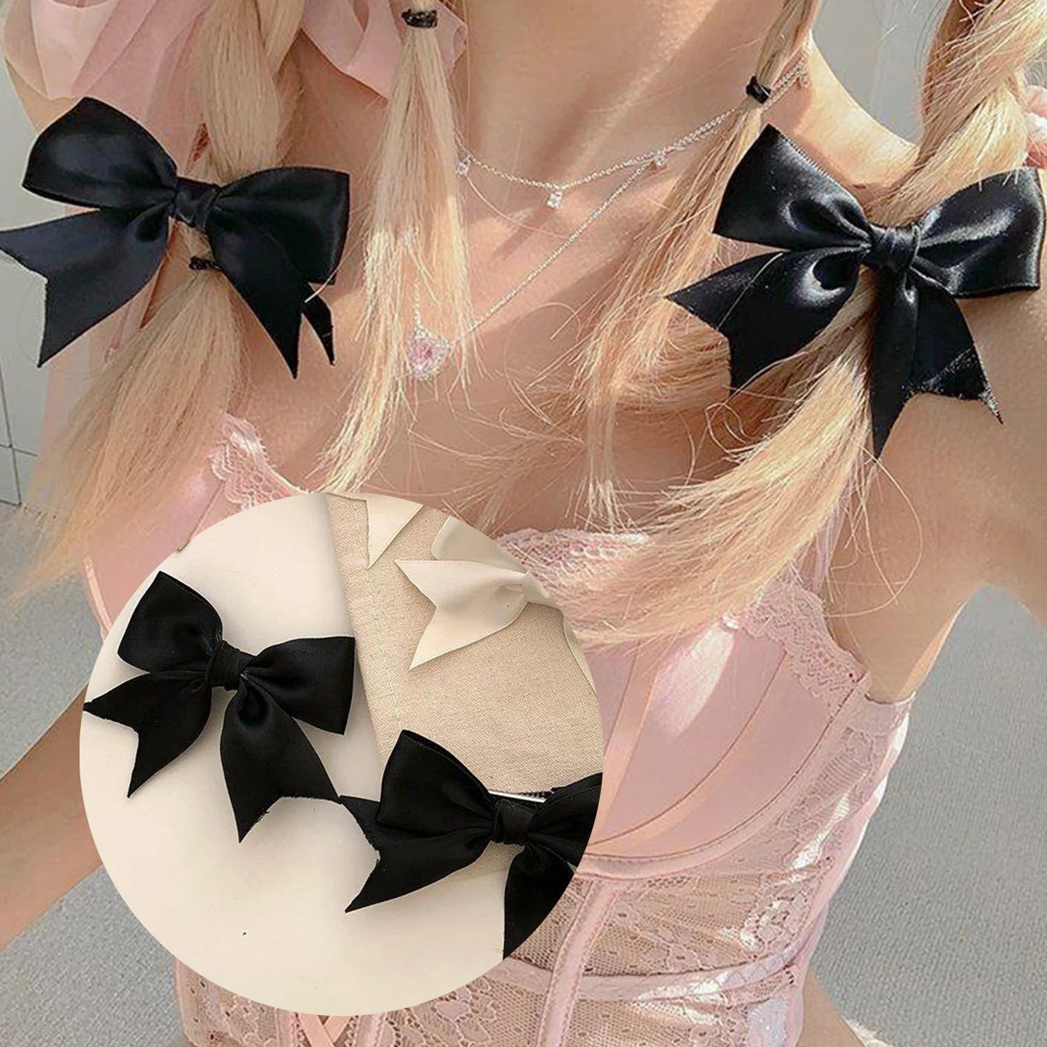 

Wholesale 1Pcs Korean Bows Hair Clip For Kids Girls Solid Color Sweet Cute Hairpins Barrettes Handmade Bowknot Hair Accessories