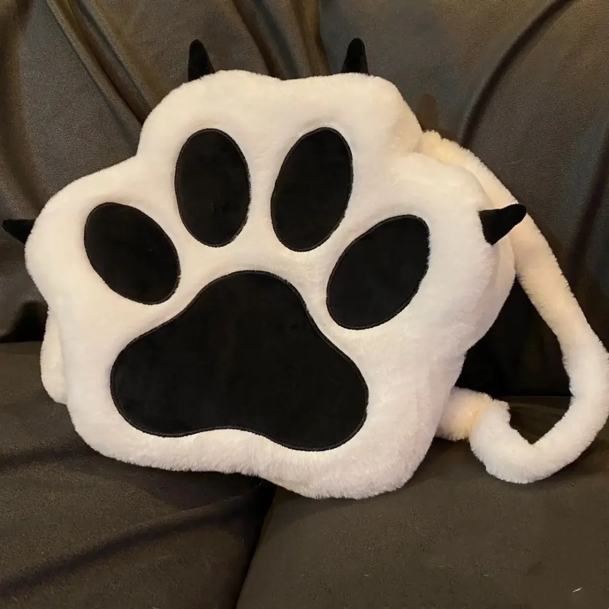 Cute Cat Paw Plush Backpack with Adjustable Straps Sweet School Bag JK Girls Bag Cartoon Backpack for Women Girls 5