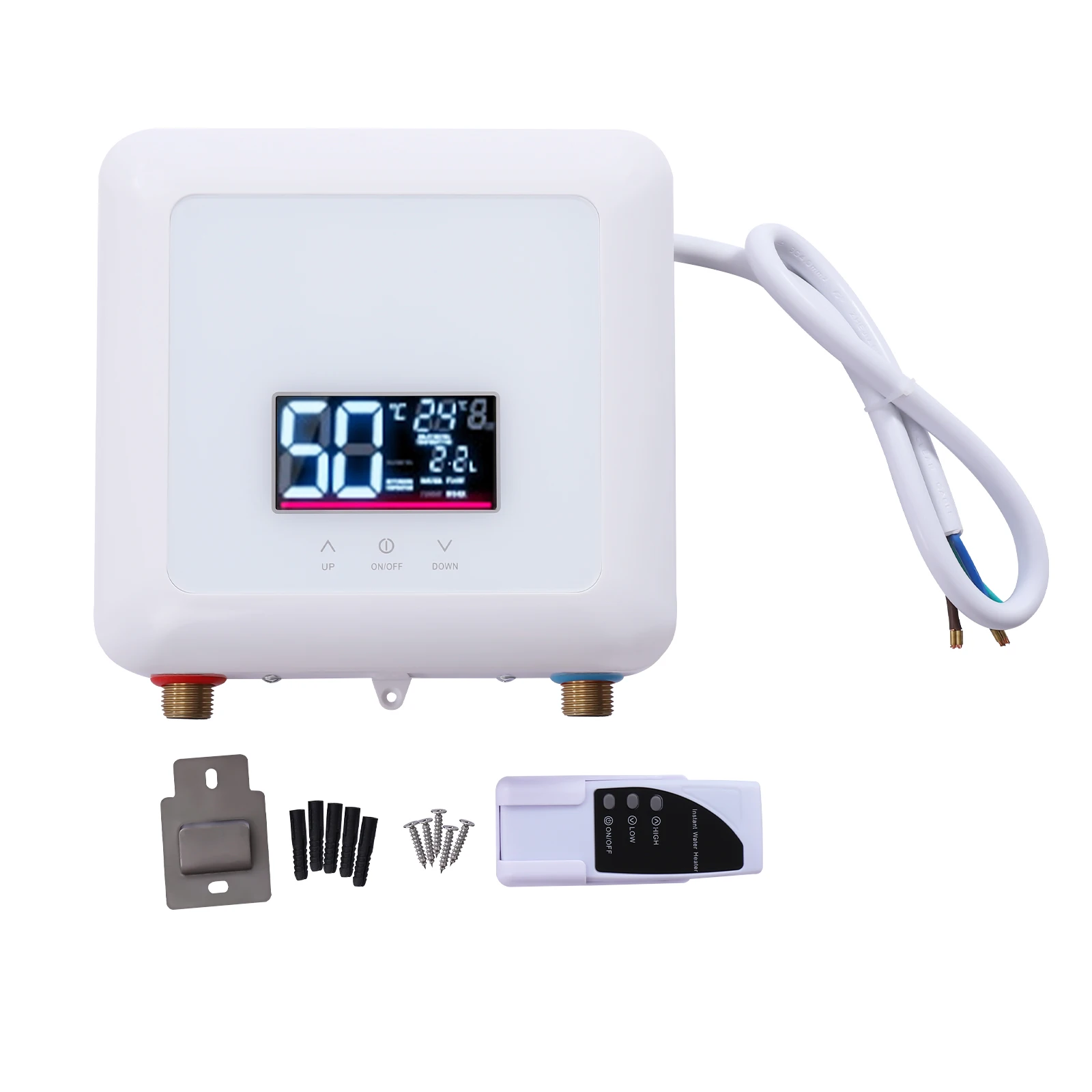 Tankless Water Heater Electric 5.5KW 110V on Demand Hot Water Heater Self-Modulating Instant Shower Boiler Kitchen Bathroom