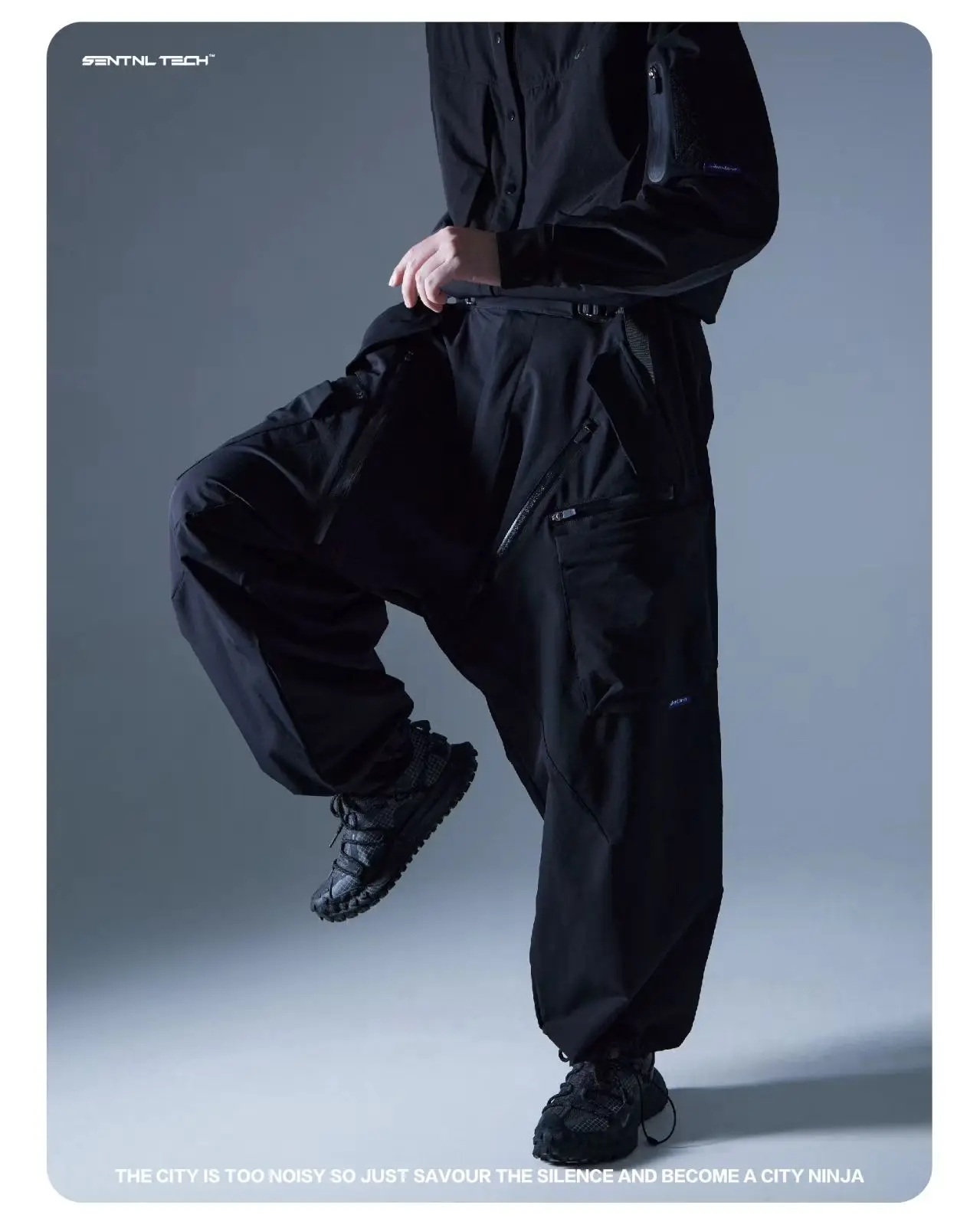 Silenstorm 25 aw Functional windbag low-waisted relaxed cargo wide-leg pants loose-fit multipocket leg op adjustment techwear