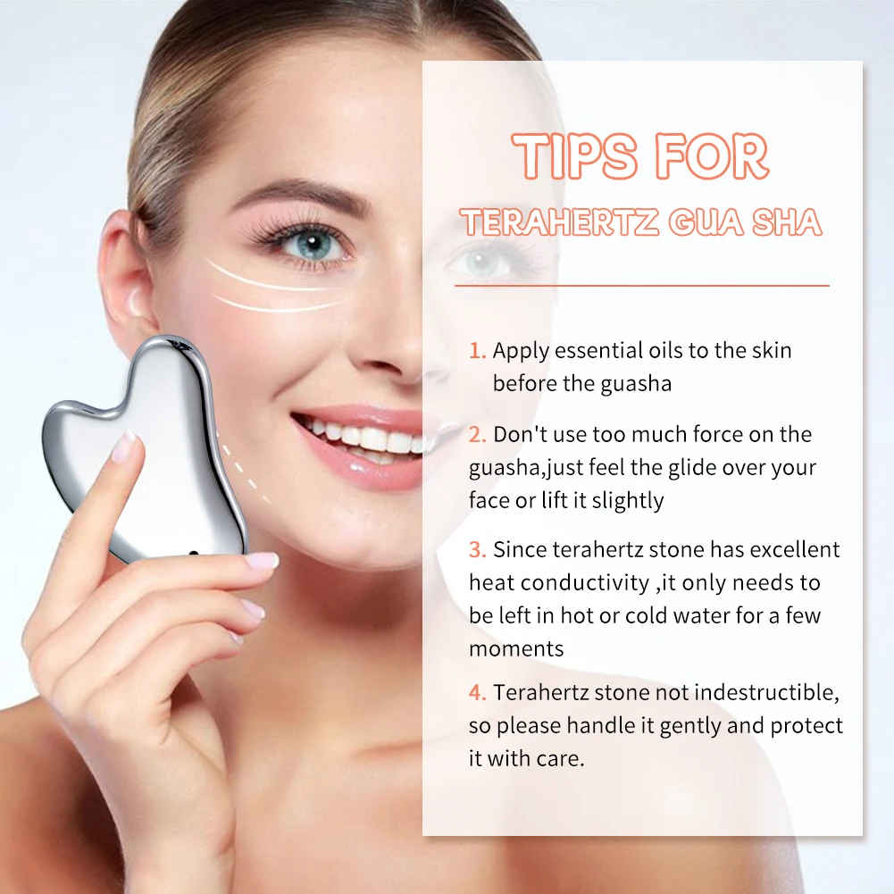 Terahertz Skin Scraping Face Massage Skincare Tool Guasha Scraper Lifting Anti Wrinkle Guasha Body Neck Care Massager COOL CHARM