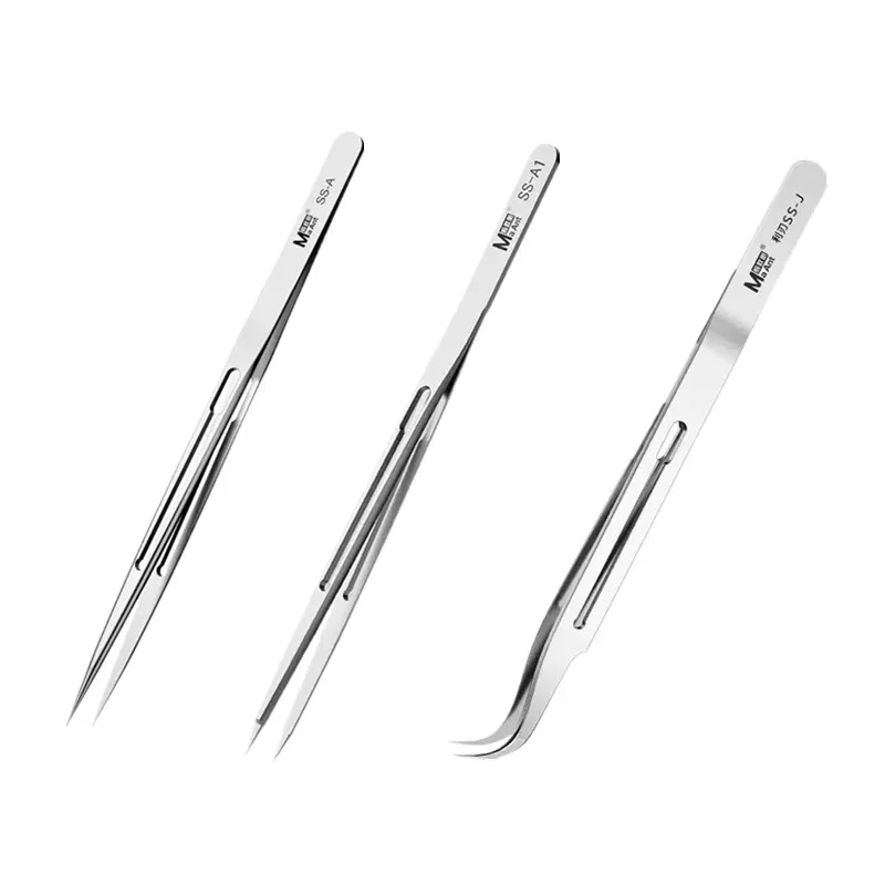 Ma-Ant SS-A SS-A1 Tweezers Multifunction sturdy Non Magnetic Stainless Steel Aviation Material For iPhone SMD PCB Repair Tools