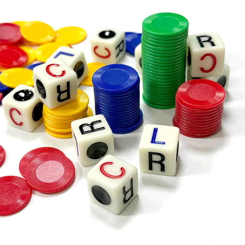 Game Dice Dice Set 1pc Left Center Right Family Game Set LCR with Chips Cylinder Version