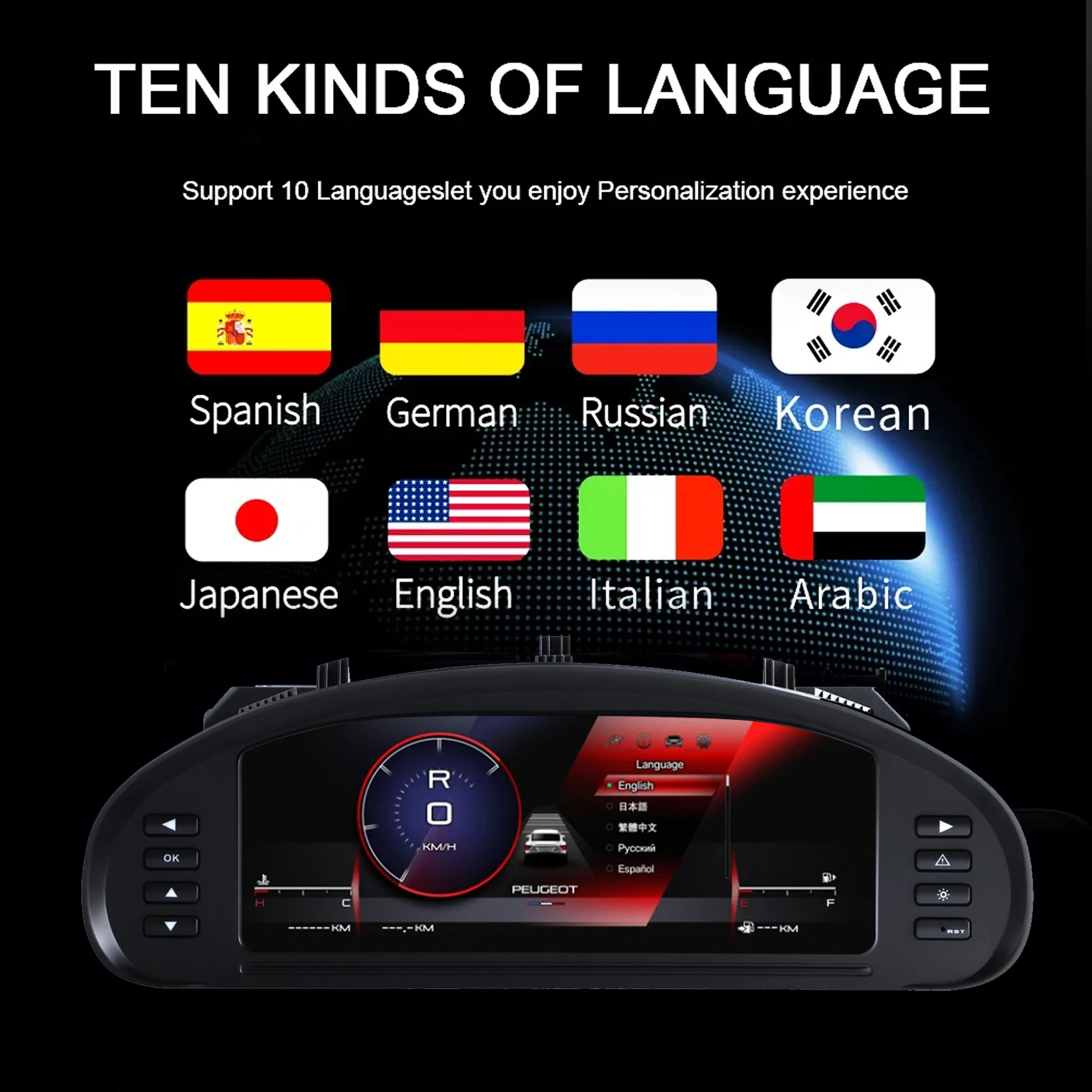 Digital Cluster Dashboard For Peugeot 407 407SW 2004-2010 Dashboard speedometer
