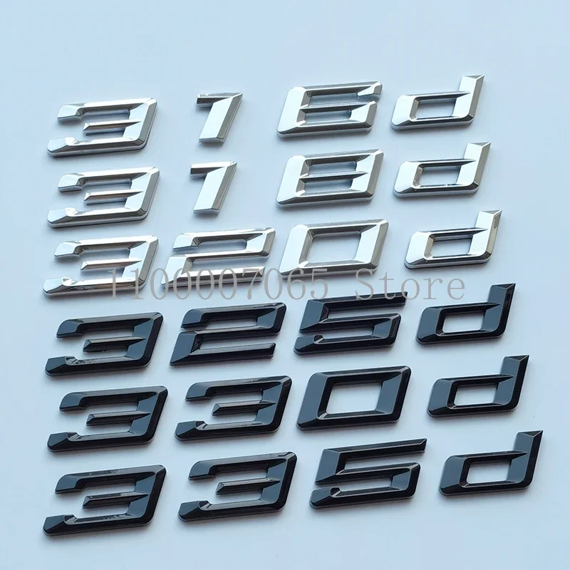 3d Matte Black 318d 320d 323d 325d 330d 335 Car Boot Trunk Emblem Lettering Badges Logo For BMW - View #8