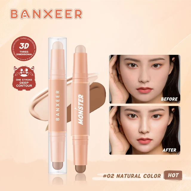 BANXEER Contour Stick Double Head Contour Pen Waterproof Matte Finish Highlighters Shadow Contouring Pencil Cosmetics For Face