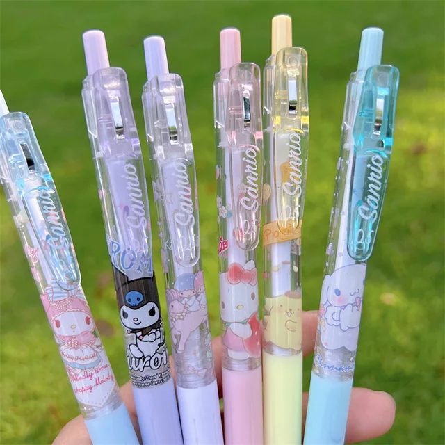 Sanrio Retractable Gel Pens With Clip Featuring Dessert Hello Kitty Kuromi  My Melody Cinnamoroll Pochacco Pompompurin