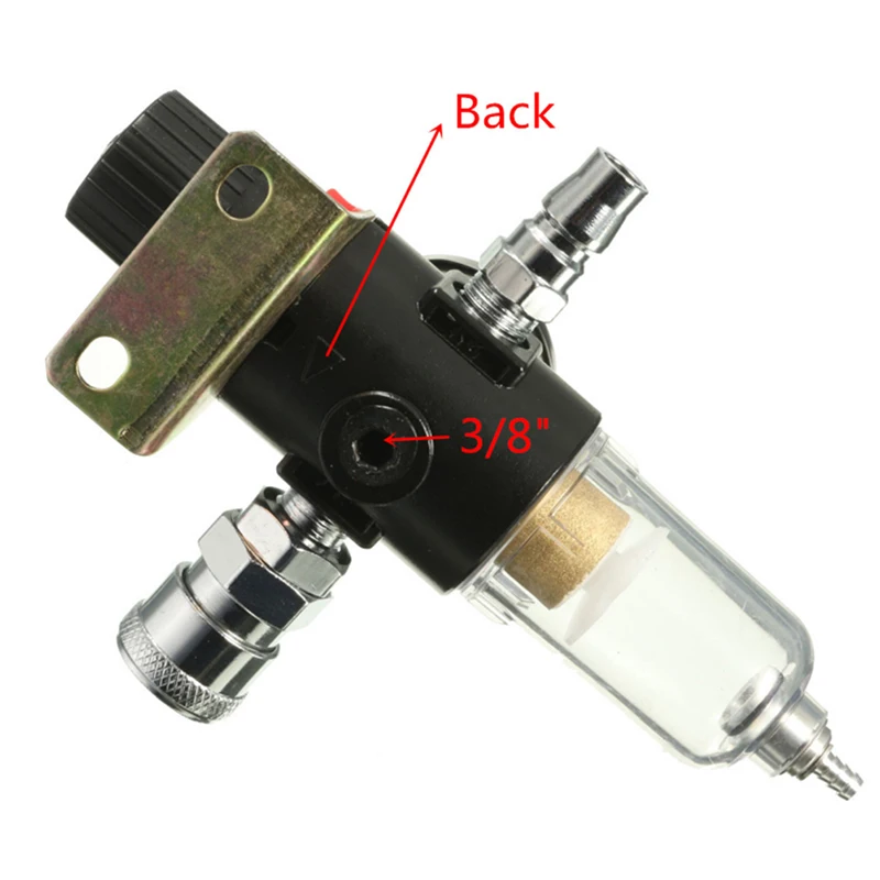 1/4'' Air Compressor Filter Water Separator Trap Tools Kit With Regulator Gauge air filters