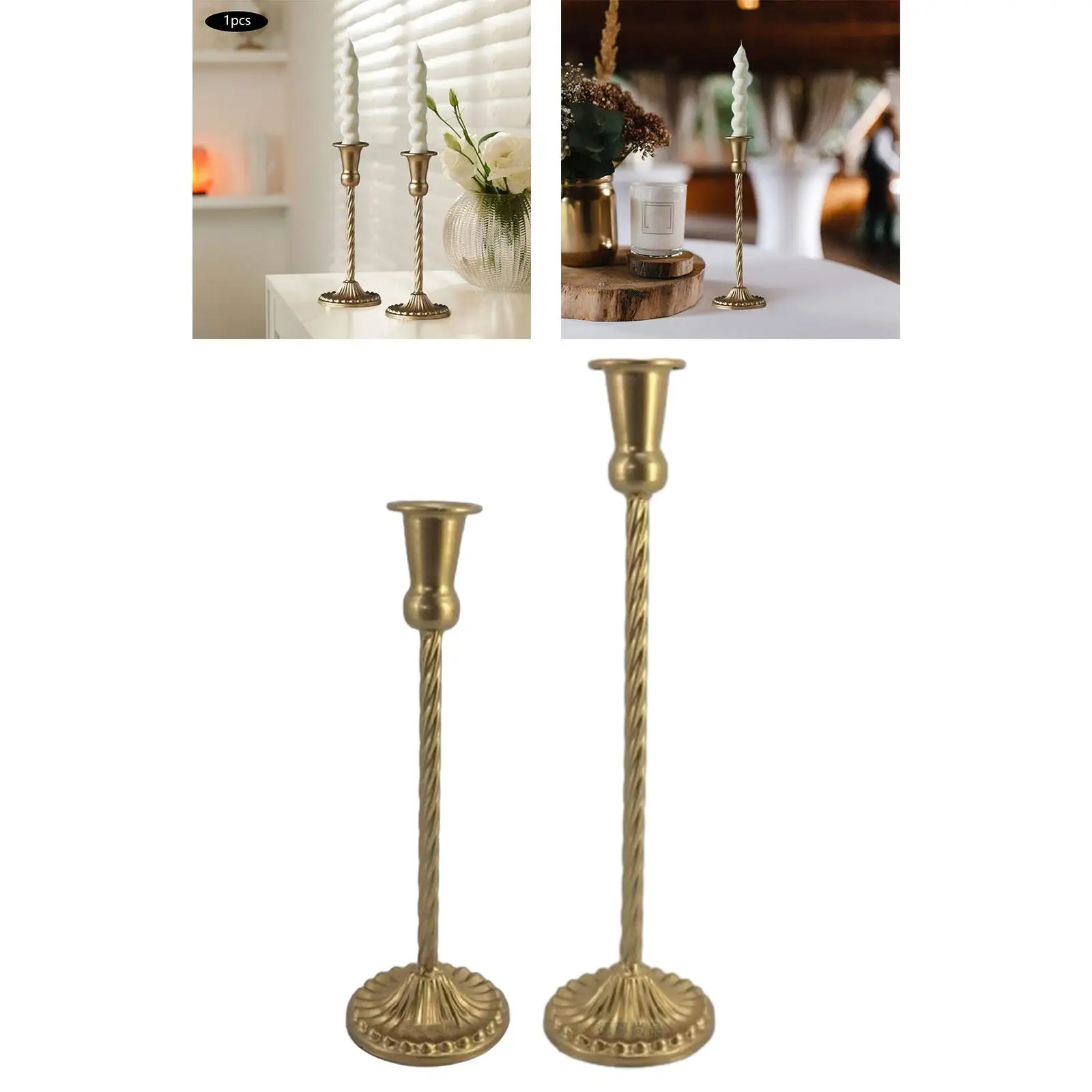 Pillar Candle Holder Candle Stand Iron Metal Candlestick Desktop Decorative for Banquet Anniversary Dining Room Home Parties