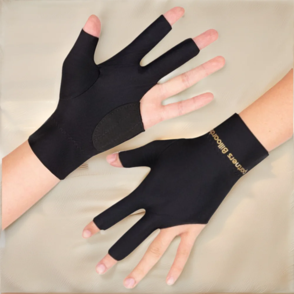 1Pcs Durable Anti-slip Billiard Training Glove Three Fingers Billiard Glove Breathable Elastic Snooker Glove Fitness Accessories
