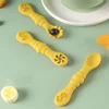 3PCS Cute Baby Learning Spoons Utensils Set Food Grade Silicone Sticky Spoon Children Cutlery Training Spoon Feeding Tableware 4