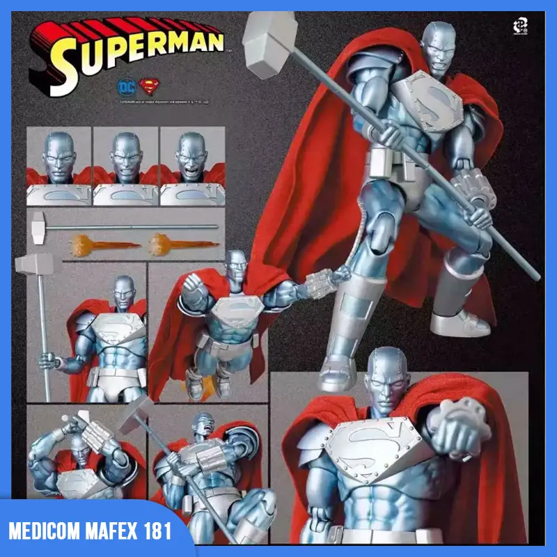 [Disponibile] Origin Mafex No.181 Superman Steel Action Figure Return Of Superman Cyborg Superman Anime Figure Model Gift Toys