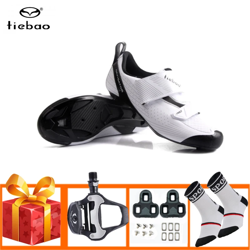 

Tiebao Cycling Shoes Road Bicicleta Triatlon Outdoor Self-Locking Breathable Sapatilha Ciclismo Wear-Resistant Flat Sneakers