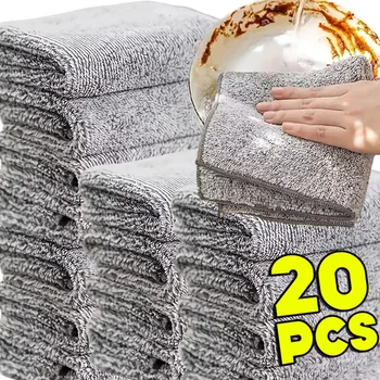 1/20pcs Set di asciugamani da cucina in microfibra Asciugamani in bambù per tovaglioli da cucina Piatto extra morbido Panno per pulizia assorbente Stracci 1
