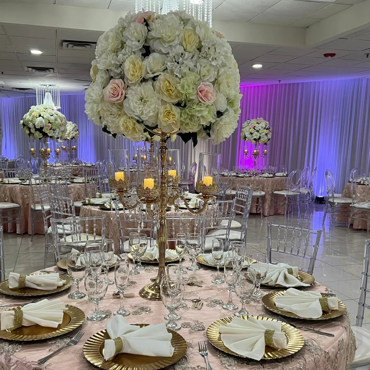 

5pcs)Decoration Gold cylinder flower stand Center Pieces Table Wedding 5 arms candelabra Centrepiece gold candle holder 123