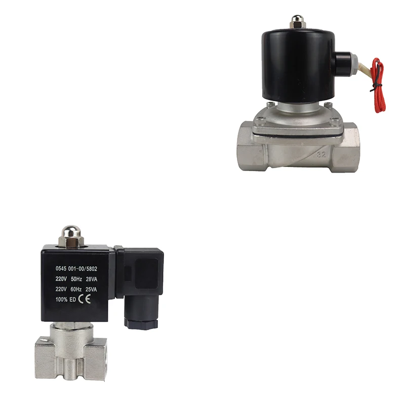 

304 valve body stainless steel solenoid control valve 2W025-08B AC220V 2W040-10B DC24V 2W160-15B DC12V 2W200-20B AC220V