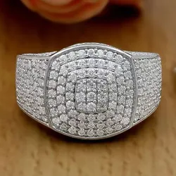 Elegant Women's Full Cubic Zirconia Bridal Ring - 8 (19296)