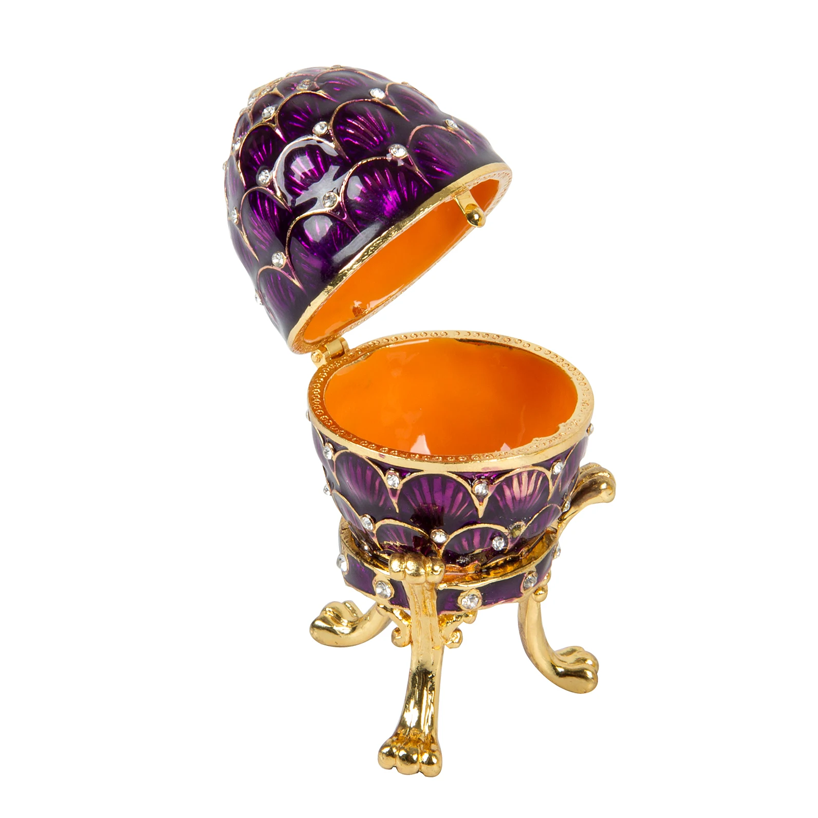 QIFU Purple Faberge Egg Trinket Box for Home Decor