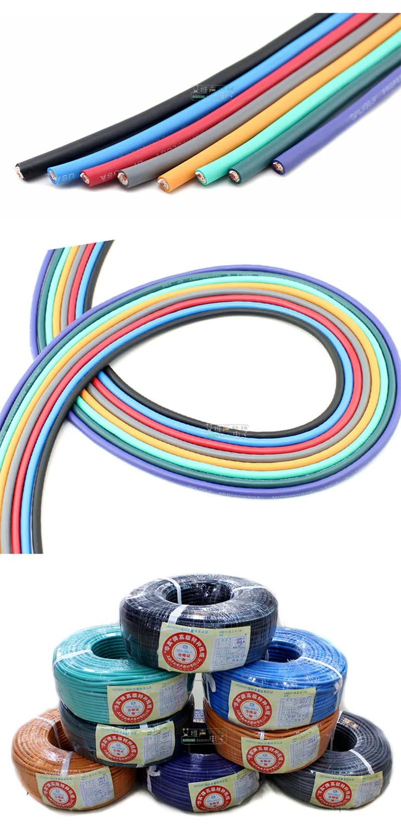 RVP1E 2x0,3mm² Geflochtenes Mikrofonkabel Audiokabel Symmetrisches Kabel Farbiges Mikrofonkabel zum Löten von XLR-Steckern und 6,35mm-Steckern – Detail 4