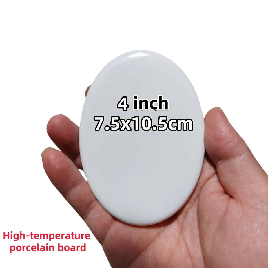 Ceramic Plate Blank High Temperature Ceramic Plate Tombstone Elliptic Oval Rectangle Plain Embryo Gravestone Whitespace Porcelain Board Panel