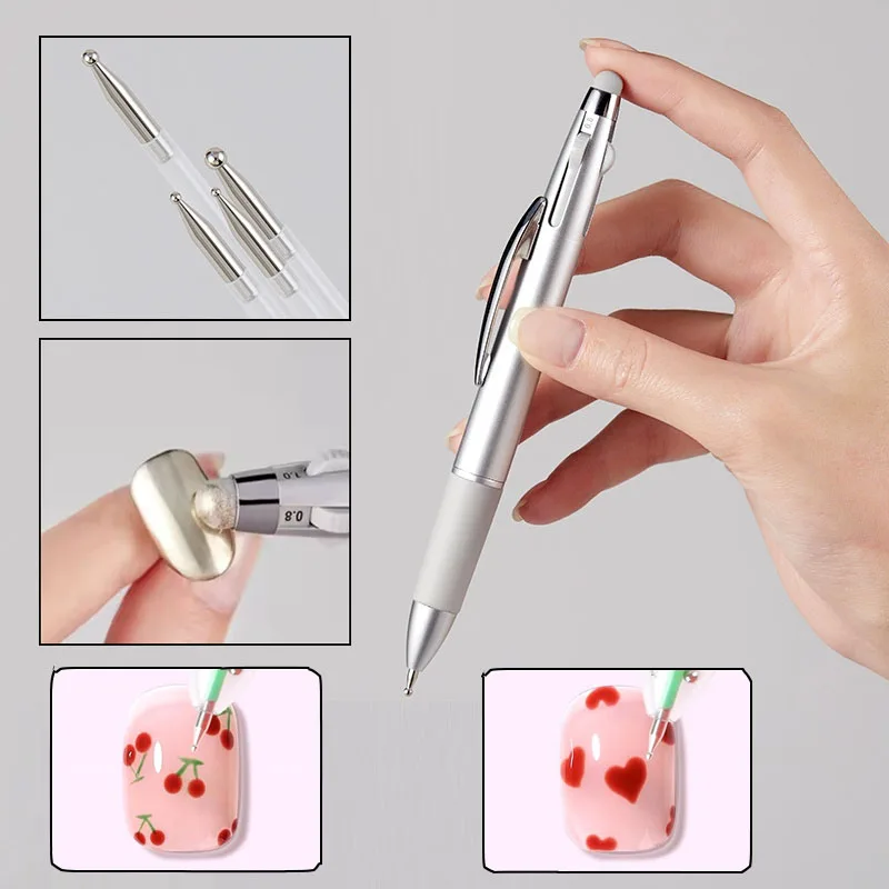 Nail Dotting Pen Nail Art Dotting Tools Ballpoint Pen Design Art Tip Dot Paint Manicure Kit Dot Drawing Home Salon