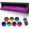 3 Sided Electric Fireplace Inserts, 80 inch Eletric Fire Place Heater, Modern Built in Wall Fireplace with Realistic Led Flame 1