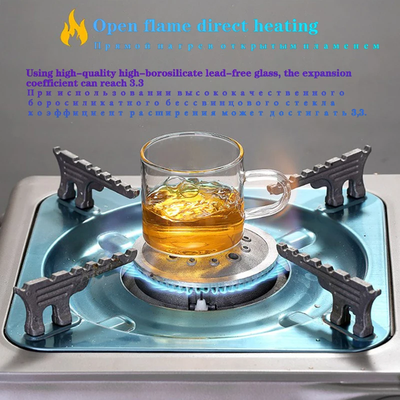 100ML Household Thicken Glass Teacup Heat Resistant High Temperature Explosion Proof Coffee Milk Rose Flower Tea Cups 6Pcs/Box