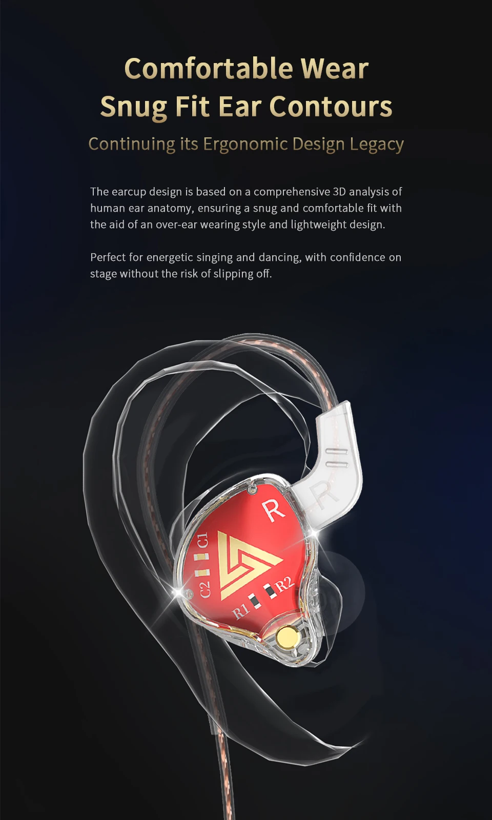 Original AKX Wired Earphone IEM Monitor Level Headset With MIC HIFI Stereo 3.5m