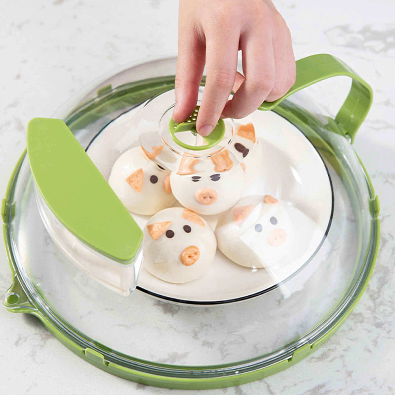 Food Cover Kitchen Utensils Kitchen Supplies Microwave Cover Reusable Microwave Splash Guard with Water Reservoir