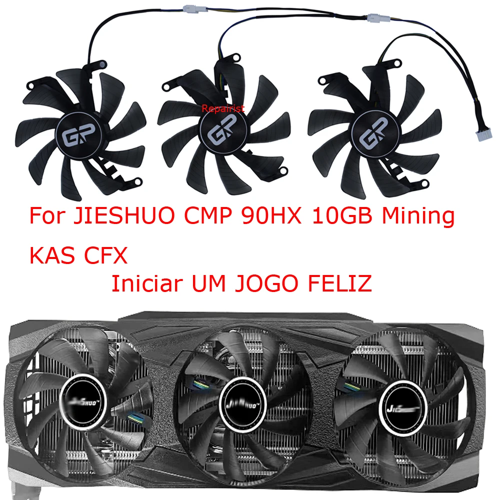 Ventilador de Placa de Vídeo para Mineração Profissional Placas Gráficas Refrigerador Refrigerador para Jieshuo Cmp 90hx Mineiro 10gb Pcs Conjunto T129215su - Imagem 3