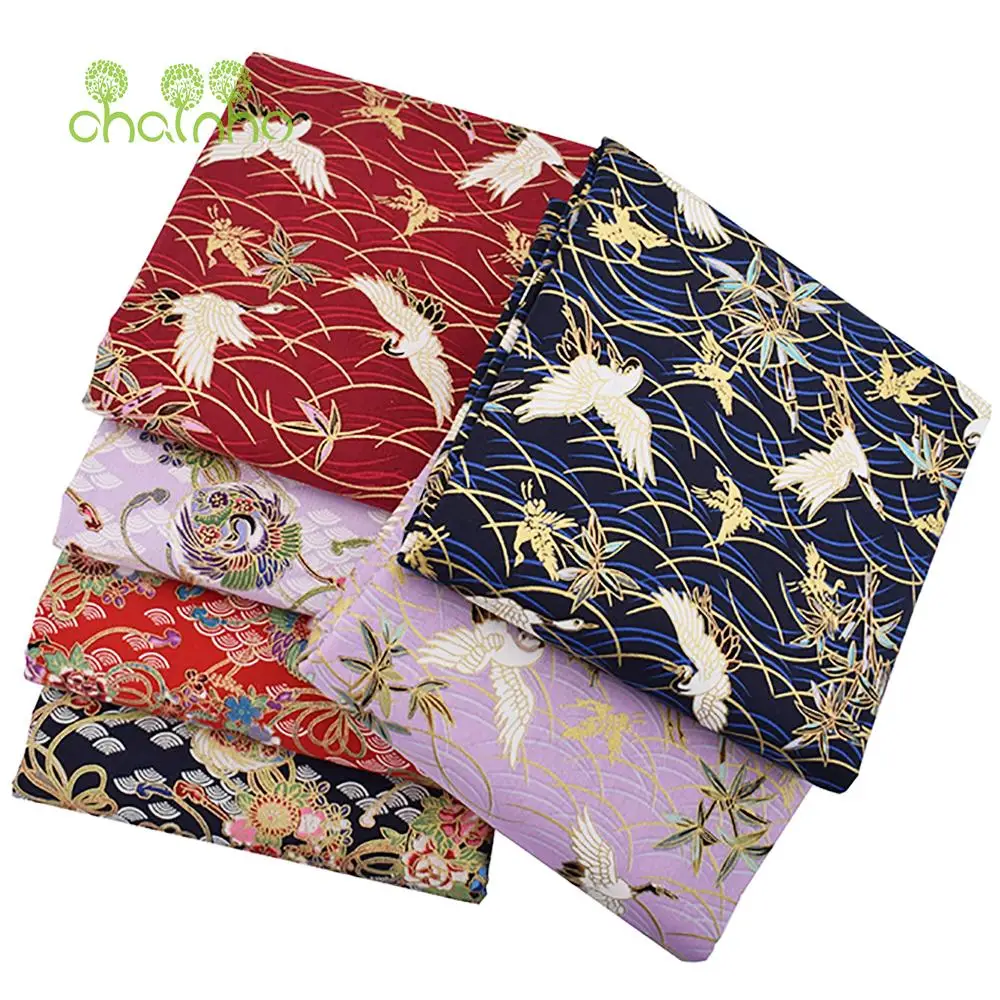 Chainho,Printed Plain Weave Cotton Fabric,DIY Quilting Sewing Material,Patchwork Cloth,6 Designs Series,20x25cm/piece,15CD28